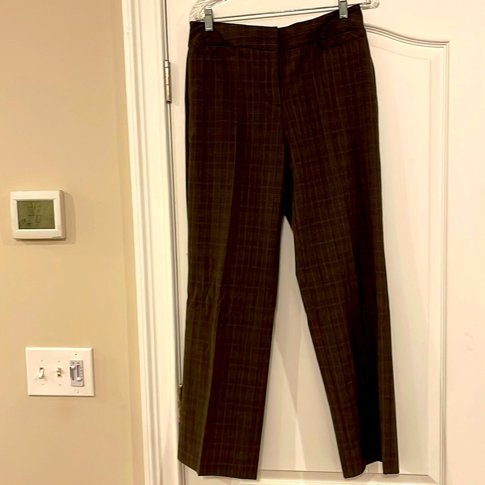Wide leg flat from dress pants. Black and brown. Worn once